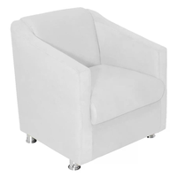 Poltrona Decorativa Ilda 01 Lugar Suede Branco Atual Estofados