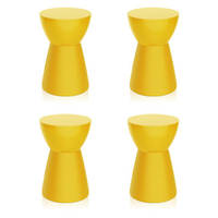 Conjunto com 4 Bancos | Banquetas Sili Amarelo