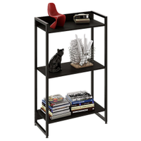 Estante Livreiro Multiuso Dynamica Industrial 60cm 3 Prateleiras C08 Preto Ônix - Mpozenato