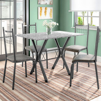 Conjunto de Mesa Miame com 4 Cadeiras Lisboa Preto e Vegetale