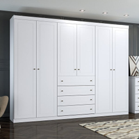 Guarda Roupa Casal 6 Portas Americano Branco - Henn