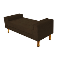 Recamier Baú Félix Solteiro 90cm Suede Marrom - Amarena Móveis