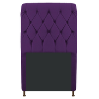 Cabeceira Estofada Cristal 90 cm Solteiro Com Capitonê Suede Roxo - Amarena Móveis