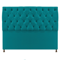 Cabeceira Sofia 140 cm Casal Suede Azul Turquesa - Amarena Móveis