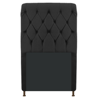 Cabeceira Estofada Cristal 100 cm Solteiro Com Capitonê Suede Preto - Amarena Móveis