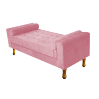 Recamier Baú Félix Solteiro 100cm Suede Rosa Bebê - Amarena Móveis