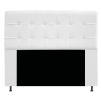 Cabeceira Estofada Mel 195 cm King Size Com Botonê Suede Branco - Amarena Móveis