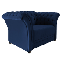 Poltrona Decorativa Chesterfield Sofia Suede Azul Marinho - Amarena Móveis