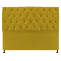 Cabeceira Sofia 140 cm Casal Suede Amarelo - Amarena Móveis