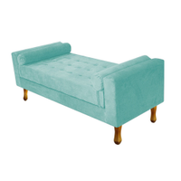 Recamier Baú Félix Casal 140cm Suede Azul Tiffany - Amarena Móveis