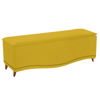 Calçadeira Estofada Yasmim 160 cm Queen Size Suede Amarelo - Amarena Móveis