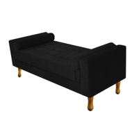 Recamier Félix Solteiro 120cm Suede Preto - Amarena Móveis