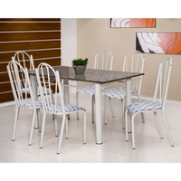 Conjunto de Mesa Luana com 6 Cadeiras Branca Capitonê