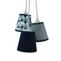 Lustre Pendente Cacho Bebê Geométrico Azul Marinho e Branco