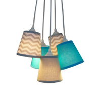 Lustre Pendente Bebê Chevron Cinza e Azul Céu