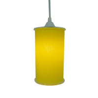 Luminária Pendente Cilíndrica Tecido Amarelo