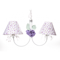 Lustre 2L Primavera Transparente 2 Flores G Lilás Quarto Bebê Infantil Menina