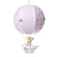 Lustre Balão Bolinha Ursa Lilás Quarto Bebê Infantil