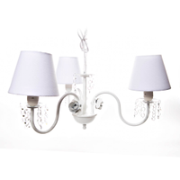 Lustre 3L Cristais 3 Flores P Branco Quarto Bebê Infantil Menina Menino