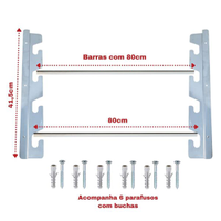 Suporte Para Churrasqueira Inox 80Cm Para Grelhas E Espetos