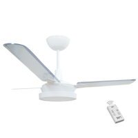 Ventilador Luz Led Vinius Branco 220V 3 Pás Transparentes e Controle