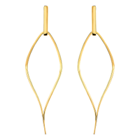 Brinco Argola Curvada em Ouro Amarelo 18k