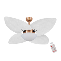 Ventilador de Teto Dormamu Cobre 4 Pás Palmae Branco 220V com Controle