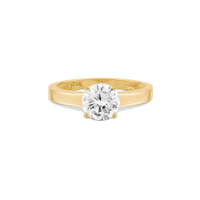 Anel Solitário Forever em Ouro Amarelo 18k com Diamante 1 ct