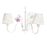 Lustre 3L Floral Rosa Quarto Bebê Infantil