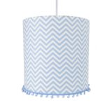 Lustre Tubular Pompom Chevron Azul Quarto Bebê Infantil Menino