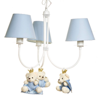 Lustre 3L Ariel Com 3 Ursinhos Príncipes Quarto Bebê Infantil