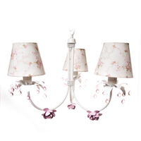 Lustre 3L Primavera Rosa 3 Flores P Quarto Bebê Infantil Menina