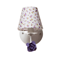 Arandela 1 Lâmpada Flor Lilás Quarto Bebê Infantil - Bivolt