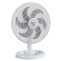 Ventilador Mesa Lorena Branco Oscilante 220V Pás Prata