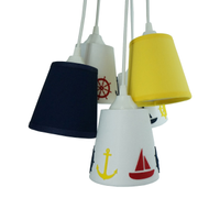 Lustre Pendente Cacho 5 Cúpulas Navy - Marinheiro