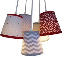 Lustre Pendente Bebê Chevron Cinza e Vermelho