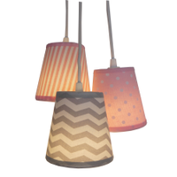 Lustre Pendente Menina Chevron e Rosa