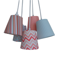 Lustre Pendente Cacho Menina Tecido Estampado Chevron