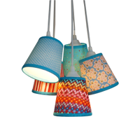 Lustre Pendente Cacho Mix Estampa Turquesa