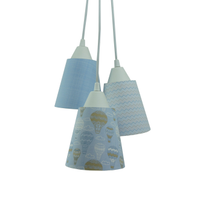 Lustre Pendente Luminária Quarto de Bebê Balão Tons de Azul