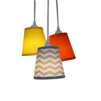 Lustre Pendente Triplo Bebê Chevron, Amarelo e Laranja