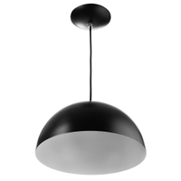 Lustre Pendente Meia Lua 40cm De Alumínio Soquete E-27 Preto