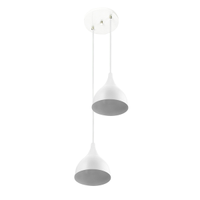 Lustre Pendente Aluminio Gota Duplo 21cm Branco