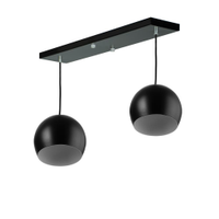 Lustre Pendente Bola Duplo Base Retangular Preto