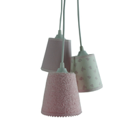 Lustre Pendente Bebê Pompom e Frufru Rosa