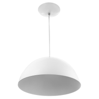 Lustre Pendente Meia Lua 40cm De Alumínio Soquete E-27 Branco