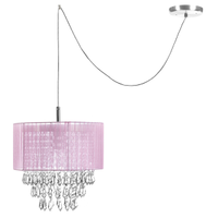 Pendente Cupula Cristal Acr. Manucrilic + Deslocador Rosa