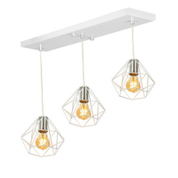 Lustre Pendente Aramado Triplo Base Retangular Branco