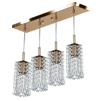 Lustre Pendente Clearcrillic Quadruplo Cristal Acr. Cobre