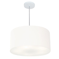 Pendente Cilíndrico Md-4242 Cúpula em Tecido 45x25cm Branco - Bivolt